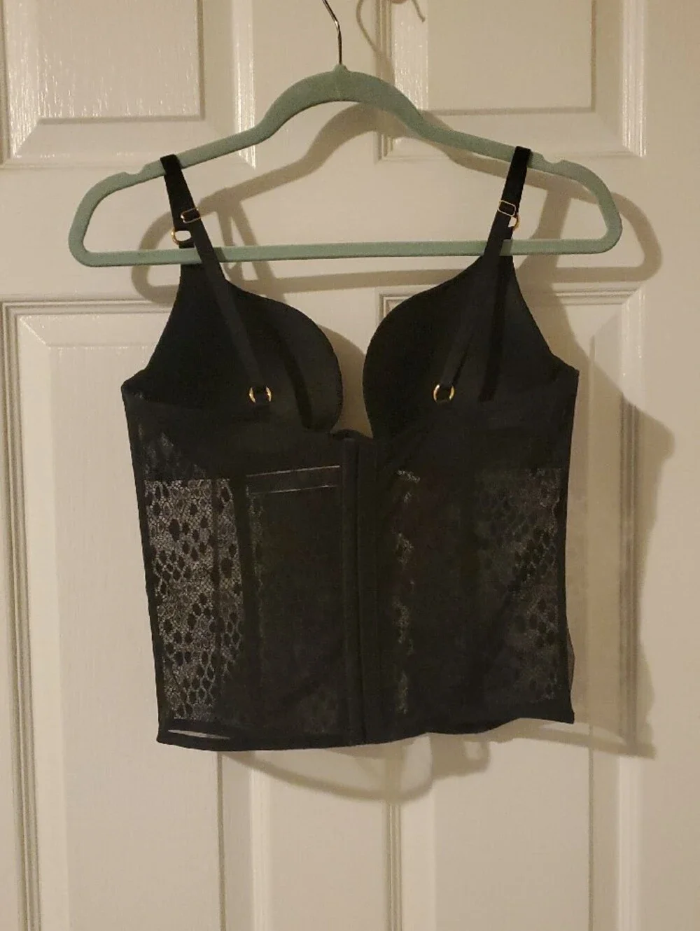 Victoria's Secret Black Lace Longline Bustier Bra